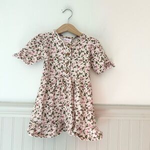 Little Lass 4T Girls Ditsy Floral Button-Front Dress Cotton